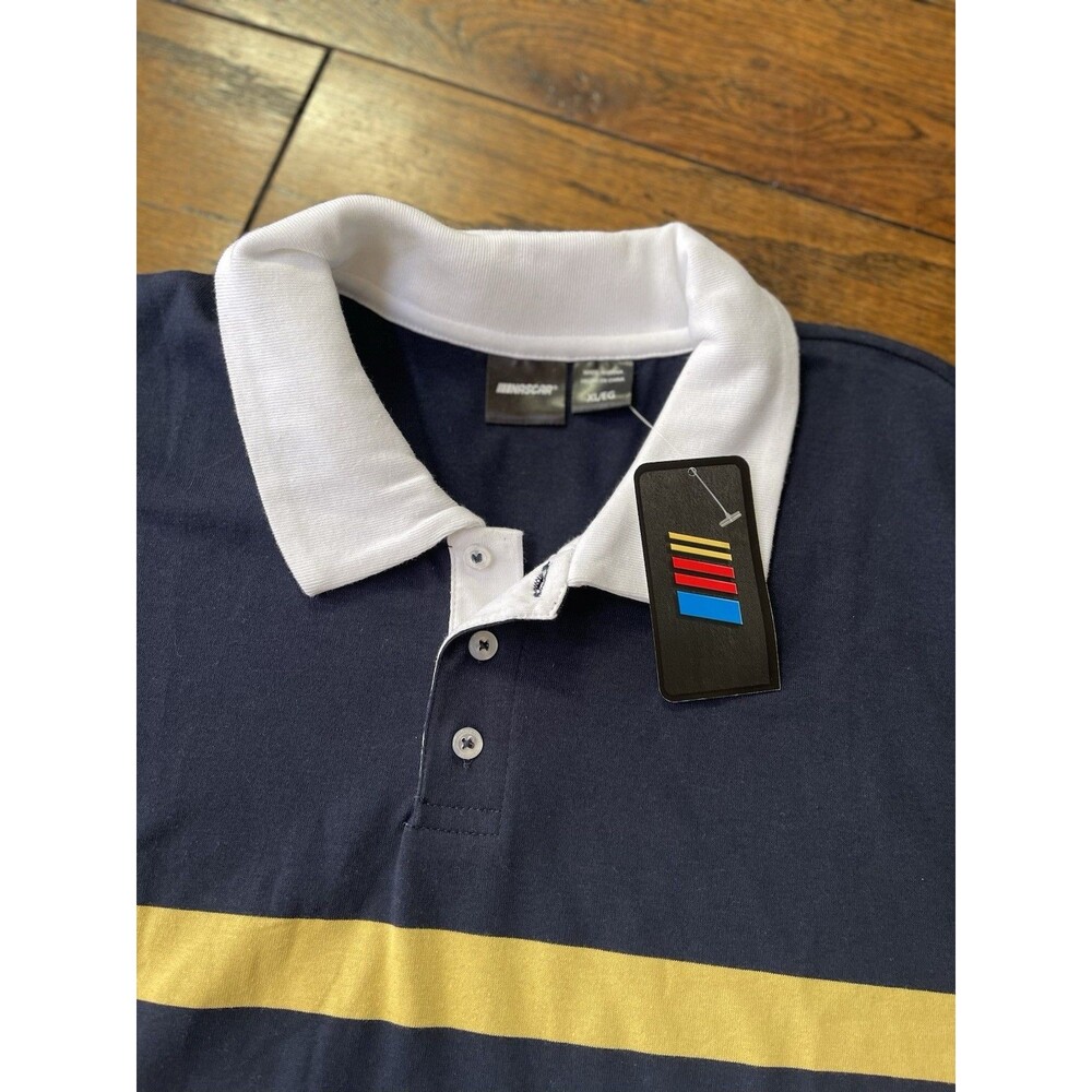 New Embroidered NASCAR Long Sleeve Polo Shirt Size L - J55 - Picture 2 of 3